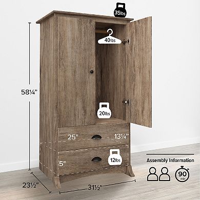 Prepac 2-Drawer Armoire