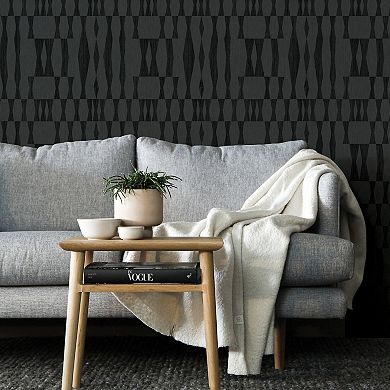 Tempaper Faux Grasscloth Geo Textured Peel and Stick Wallpaper