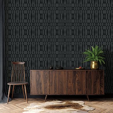 Tempaper Faux Grasscloth Geo Textured Peel and Stick Wallpaper