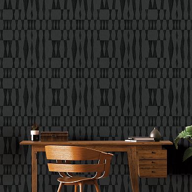 Tempaper Faux Grasscloth Geo Textured Peel and Stick Wallpaper