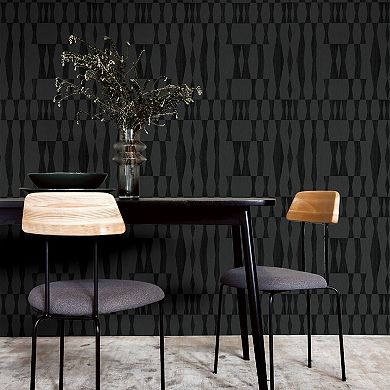 Tempaper Faux Grasscloth Geo Textured Peel and Stick Wallpaper