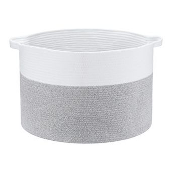 Woven Storage Bin, Shelf Closet Storage Basket for Blankets, Clothes, Organizer Bin with Handles