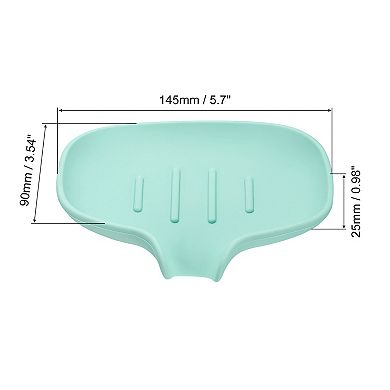 Soap Dish with Drain Tray, Silicone Self Draining Waterfall Soap Saver Holder 2 Pack