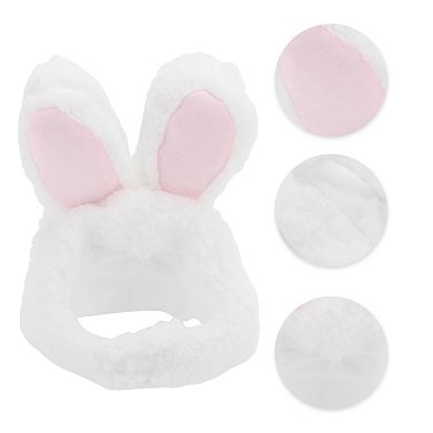 Funny Rabbit Style Pet Headwear for Pet White Pink 1 Pcs