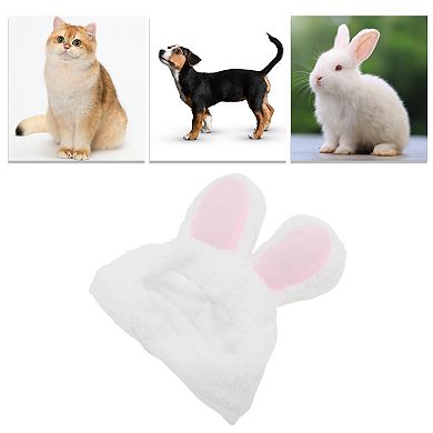 Funny Rabbit Style Pet Headwear for Pet White Pink 1 Pcs