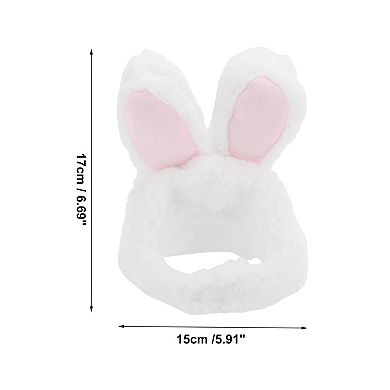 Funny Rabbit Style Pet Headwear for Pet White Pink 1 Pcs