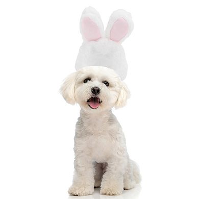 Funny Rabbit Style Pet Headwear for Pet White Pink 1 Pcs