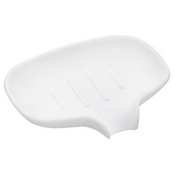 Soap Dish with Drain Tray, Silicone Self Draining Waterfall Soap Saver Holder 1 Pack