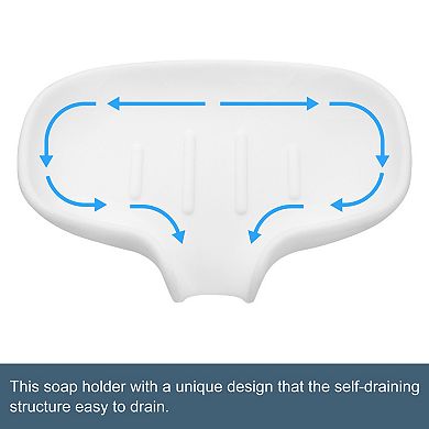 Soap Dish with Drain Tray, Silicone Self Draining Waterfall Soap Saver Holder 1 Pack