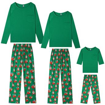 Pajamas Santa Loungewear Set Long Sleeve Pjs Set for Children