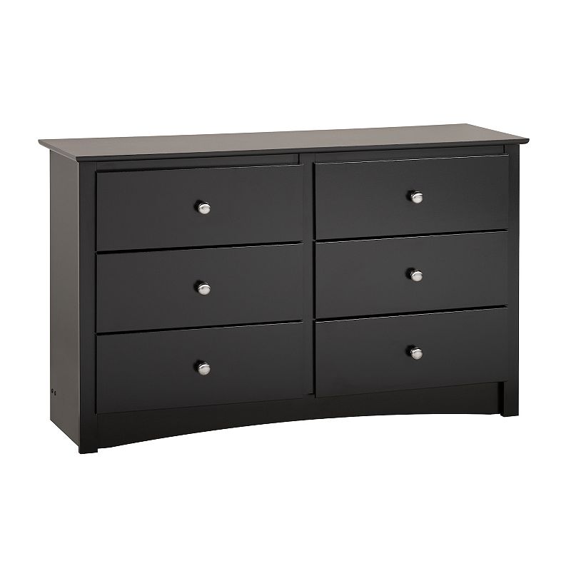 Prepac 6-Drawer Dresser, Black, Furniture