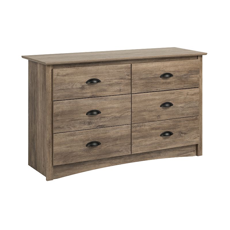 Prepac 6-Drawer Dresser, Grey, Furniture