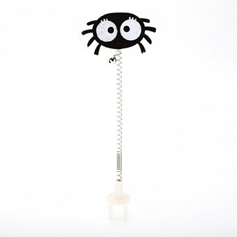 1 pc Portable Spider Pattern Cat Playing Rod for Indoor Entertainment Black