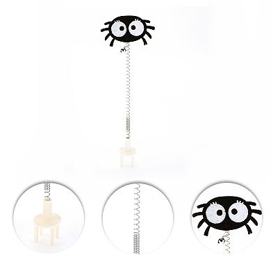 1 Pcs Portable Spider Pattern Cat Playing Rod for Indoor Entertainment Black