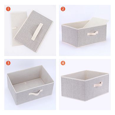 Storage Bin with Handles for Shelves Closet, 1 Pack Collapsible Storage Basket