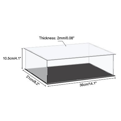 Acrylic Display Case Plastic Cube Storage Box Clear Assemble Dustproof Showcase 14.1x8.2x4.1 Inch