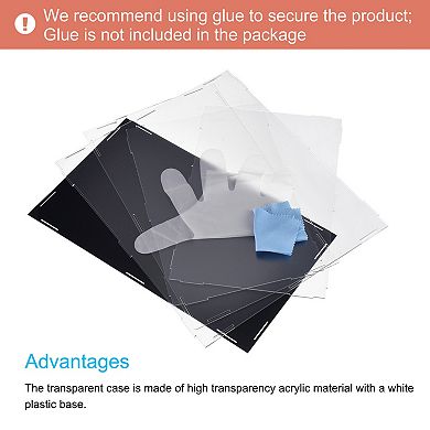 Acrylic Display Case Plastic Cube Storage Box Clear Assemble Dustproof Showcase 14.1x8.2x4.1 Inch