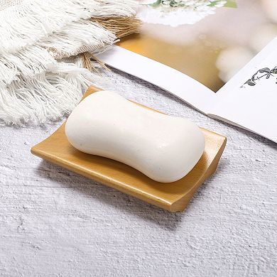 Portable Square Soap Dish for Bathroom for Kitchen 4.29"x2.99"x0.79" 1 Pc Brown