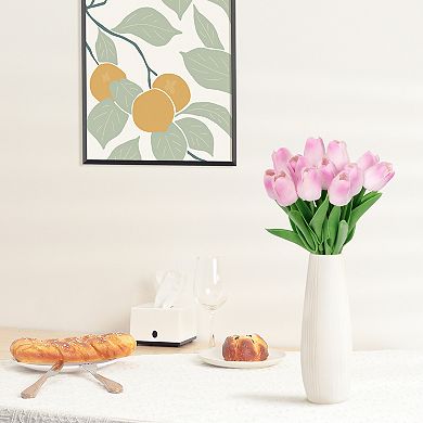 Artificial Tulip Fake Flowers Decor, 12pcs Flower Arrangement Bouquets, and Home Kitchen Decorations
