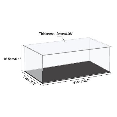 Acrylic Display Case Plastic Cube Storage Box Clear Assemble Dustproof Showcase 16.1x8.3x6.1 Inch