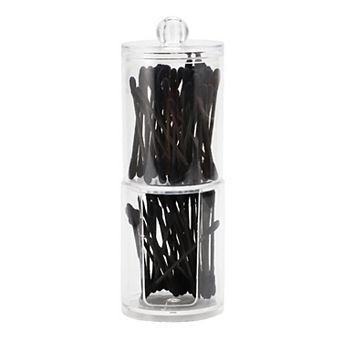 Upper and Lower Combination Acrylic Cotton Swab Jar for Bathroom Clear 1 pc