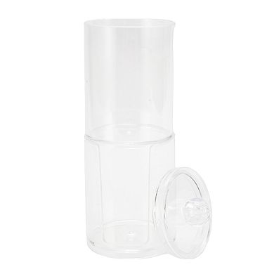 Upper and Lower Combination Acrylic Cotton Swab Jar for Bathroom Clear 1 Pc