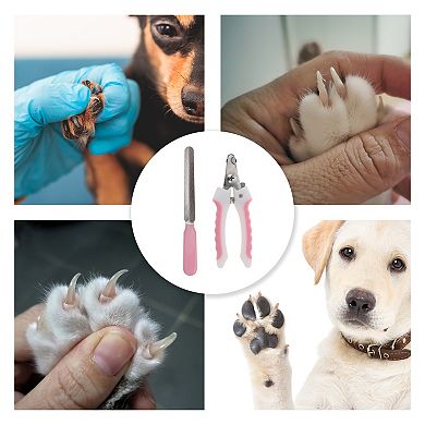 Durable Pet Nail Clippers with File for Dog for Cat 4.72"x2.76" 1 Set