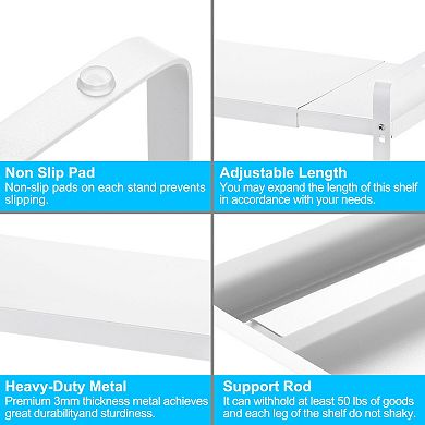 Expandable Cabinet Shelf Organizers, Kitchen Counter Shelves, Spice Racks, Stackable Storage Shelf