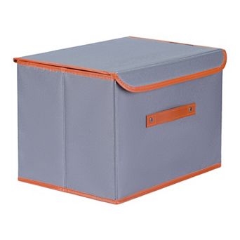 Fabric Storage Bin with Handles and Lid for Shelves Closet, 1 pc Collapsible Storage Basket