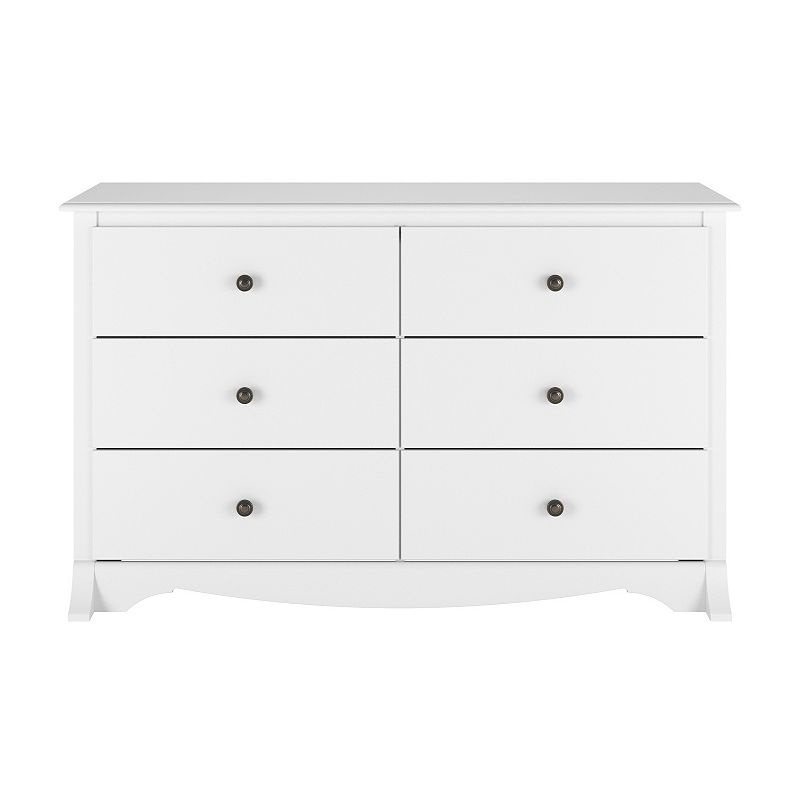 Prepac Monterey 6-Drawer Dresser, White, Furniture