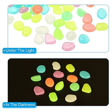 500pcs Glow Rocks 8-11mm Glow Pebbles Decoration in the Dark Luminous ...