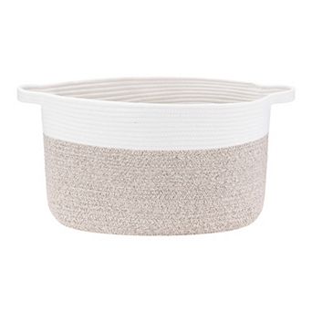 Woven Storage Basket with Handle, Shelf Closet Storage Bin for Blankets, Shoes, Organizer Bin