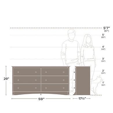 Prepac Long 6-Drawer Dresser