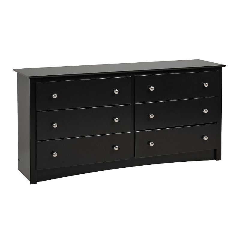 91472710 Prepac 6-Drawer Dresser, Black, Furniture sku 91472710