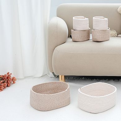 3 Packs Woven Storage Basket, Shelf Closet Storage Organizer Bin for Blankets, Clothes, Shoes