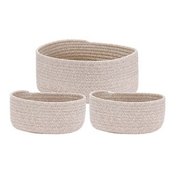 3 Packs Woven Storage Basket, Shelf Closet Storage Organizer Bin for Blankets, Clothes, Shoes