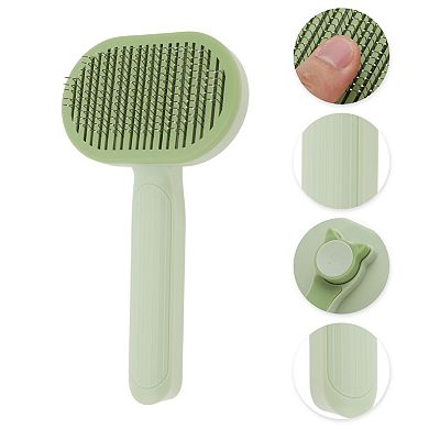 Durable Oval Pet Grooming Brush for Dog for Cat 7.28"x3.9"x1.81" 1 Pc