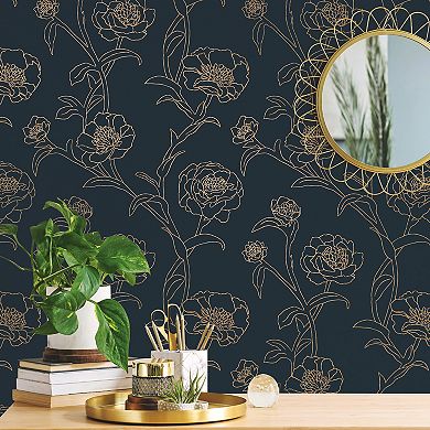 Tempaper Peonies Peel and Stick Wallpaper