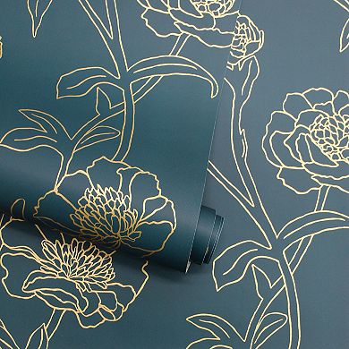 Tempaper Peonies Peel and Stick Wallpaper
