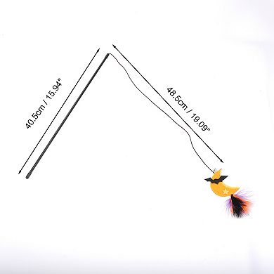1 Pcs Convenient Moon Pattern Cat Playing Rod Yellow Orange Black Purple