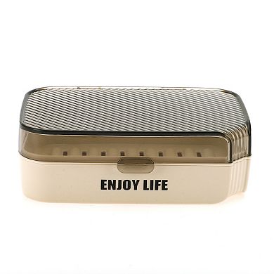 Waterproof with Cover Soap Holder for Bathroom 5.51"x4.13"x1.81" 1Pc