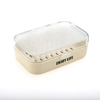 Waterproof with Cover Soap Holder for Bathroom 5.51"x4.13"x1.81" 1 pc