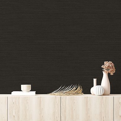 Tempaper Faux Horizontal Grasscloth Textured Peel and Stick Wallpaper