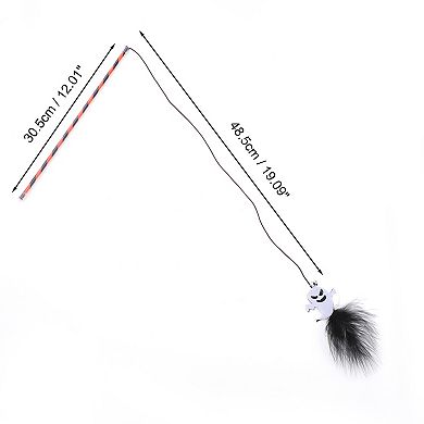 1 Pcs Convenient Ghost Pattern Cat Playing Rod for Indoor Black White