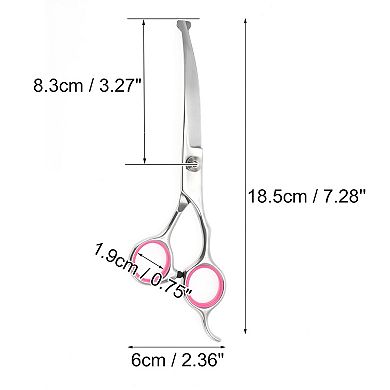 1 Pcs Round Head Dog Grooming Scissors for Pets Shop 6 Inches Silver Tone Pink