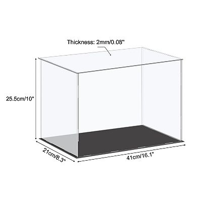 Acrylic Display Case Plastic Box Cube Storage Box Clear Assemble Dustproof Showcase 16.1x8.3x10 Inch