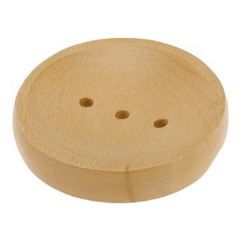 Portable Round Soap Dish for Bathroom for Kitchen 3.94"x3.94"x0.79" Brown 1 pc