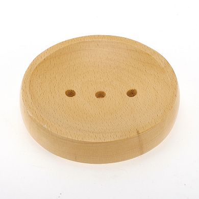 Portable Round Soap Dish for Bathroom for Kitchen 3.94"x3.94"x0.79" Brown 1 Pc