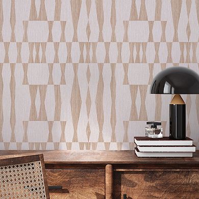 Tempaper Faux Grasscloth Geo Textured Peel and Stick Wallpaper