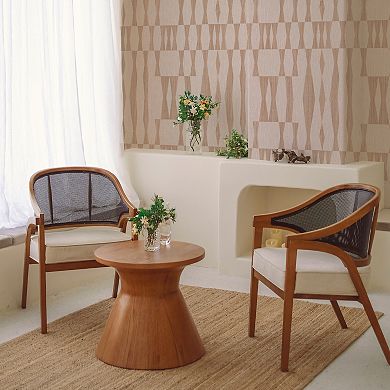 Tempaper Faux Grasscloth Geo Textured Peel and Stick Wallpaper